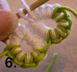 Multi coloured crotat step 6