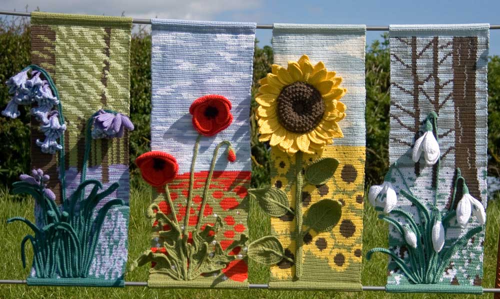 Four Seasons Flower Wall Hangings